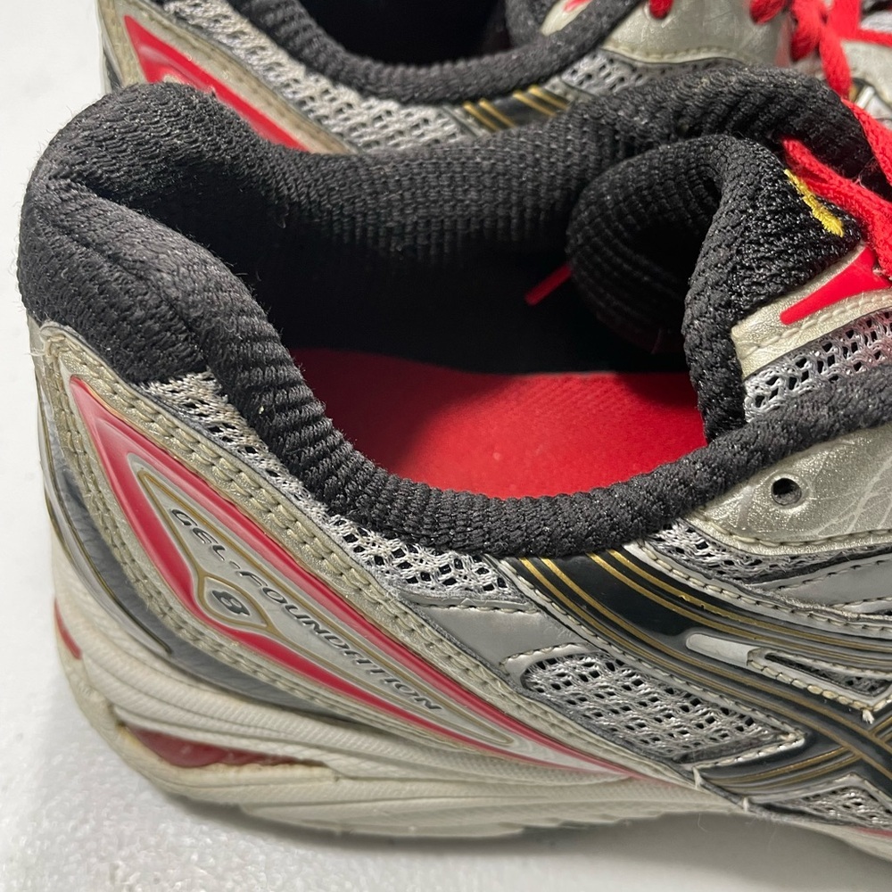 ASICS Men's Silver Athletic Shoes with Red Laces Size 10 SB-45 - Picture 3 of 9